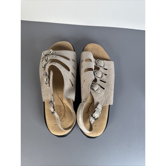 SAS Mystic‎ Tripad Comfort Tri-Strap Slingback Leather Sandals Women’s Size 8 WW - Picture 8 of 12